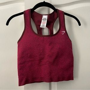 Gymshark Adapt Animal Sports Bra/Tank Top “Reef” - Cherry Brown (size medium)